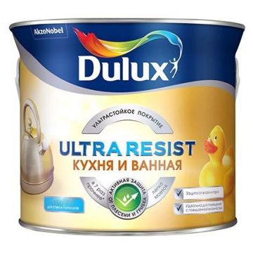 Краска Dulux Ultra Resist для кухни и ванной полуматовая BW 5 л