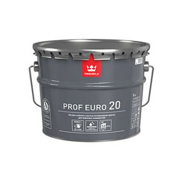 Краска интерьерная Tikkurila/Tikkivala (Тиккурила/Тиккивала) Prof Euro 20 суперстойкая полуматовая база А 9 л