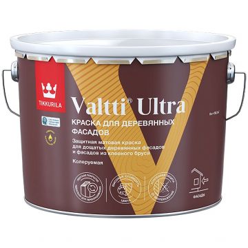 Краска для деревянных фасадов Tikkurila Valtti Ultra матовая база A 9 л