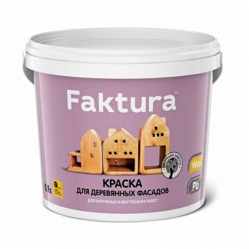 Краска акриловая для деревянных фасадов Faktura с натуральным воском и биозащитой база С 0,9 л