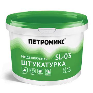 Декоративная штукатурка фактурная Петромикс SL-03 моделируемая 16 кг