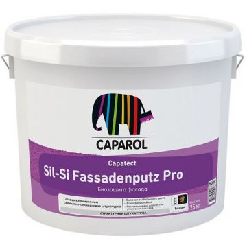Декоративная штукатурка Caparol Capatect Sil-SI Fassadenputz Pro K15 бесцветная камешковая база 3 25 кг