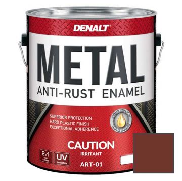Эмаль универсальная Denalt Metall Anti-Rust Enamel 2 in1 Liquid High Closs Plastic Art-01 Жидкий пластик глянцевая коричневая 3,78 л