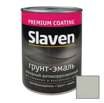 Грунт-эмаль алкидный Slaven 3в1 быстросохнущий антикоррозийный светло-серый 1,1 кг