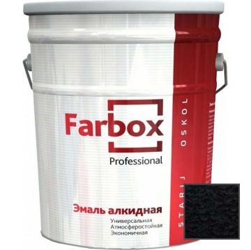 Эмаль универсальная алкидная Farbox Professional глянцевая черная 20 кг