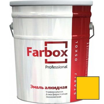 Эмаль универсальная алкидная Farbox Professional матовая желтая 20 кг