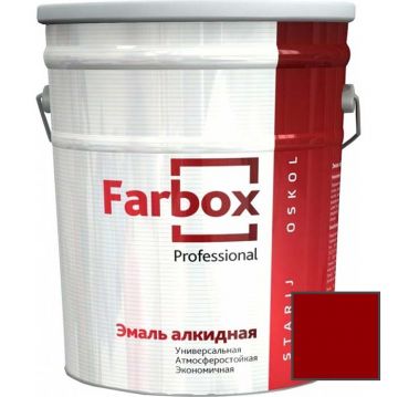 Эмаль универсальная алкидная Farbox Professional матовая красная 20 кг