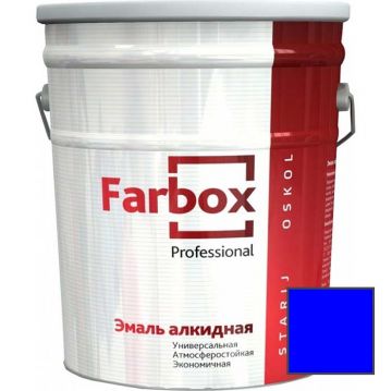 Эмаль универсальная алкидная Farbox Professional глянцевая синяя 20 кг