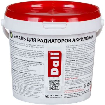 Эмаль для радиаторов акриловая Dali шелковисто-матовая белоснежная 1 кг