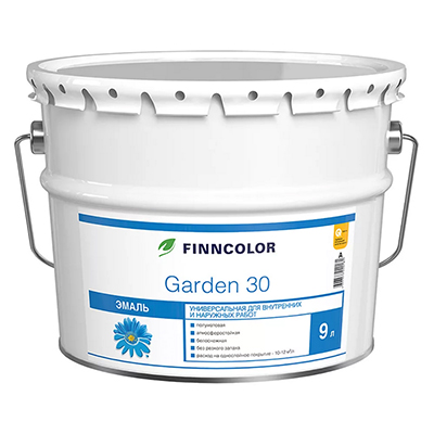 Эмаль алкидная Finncolor Garden 30 универсальная полуматовая база C 9 л Эмаль алкидная Finncolor Garden 30 универсальная полуматовая база C 9 л
