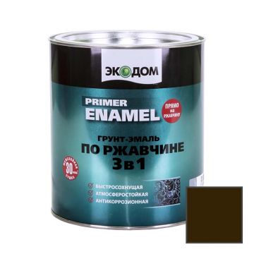 Грунт-эмаль по ржавчине 3 в 1 Экодом Primer Enamel Коричневый RAL 8017 2,5 кг