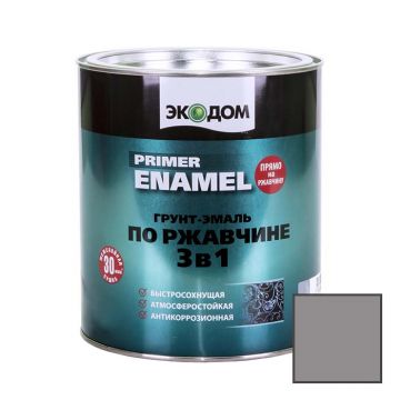 Грунт-эмаль по ржавчине 3 в 1 Экодом Primer Enamel Серый 2,5 кг