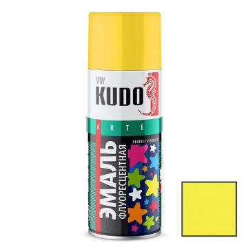 Эмаль аэрозольная флуоресцентная Kudo Arte KU-1204 лимонно-желтая 520 мл