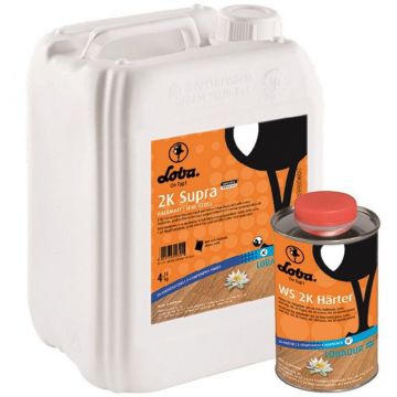 Лак Loba (Лоба) Lobadur двухкомпонентный водный на основе полиуретана модифицированный керамикой 2K Supra A.T. полуматовый 5 кг