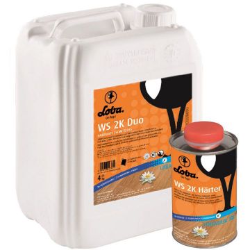 Лак Loba (Лоба) Lobadur Двухкомпонентный водный на основе полиуретана для экстремально высоких нагрузок WS 2K Duo матовый 1 кг