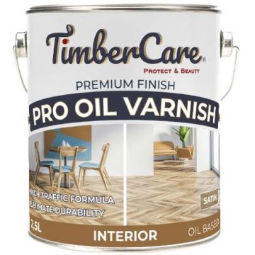 Лак TimberCare профессиональный на масляной основе Pro Oil Varnish износостойкий полуматовый/satin прозрачный (350070) 2,5 л