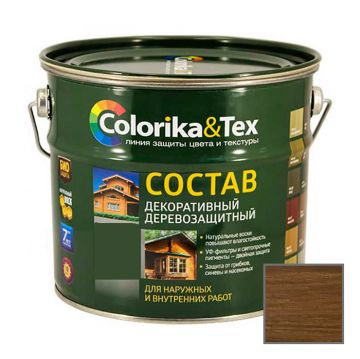 Состав декоративный деревозащитный Colorika and Tex для наружных и внутренних работ Орех 2,7 кг