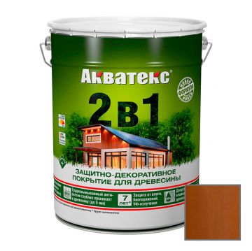 Защитно-декоративное покрытие Акватекс для древесины 2 в 1 Тик 20 л