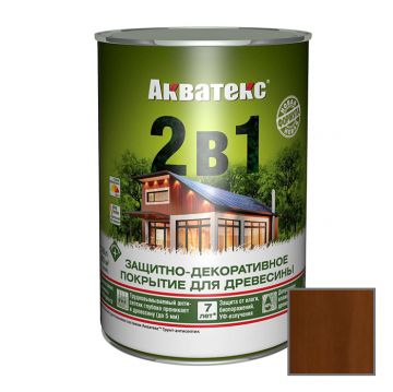 Защитно-декоративное покрытие Акватекс для древесины 2 в 1 орех 0,8 л
