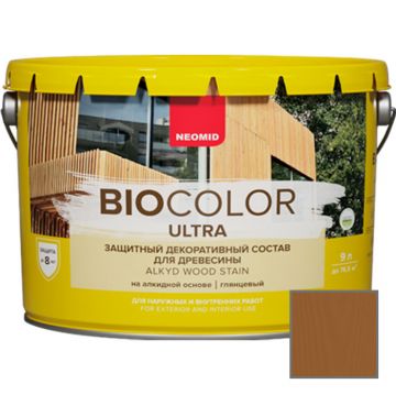 Защитно декоративный состав для древесины на алкидной основе Neomid Bio Color Ultra Тик 9 л