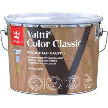 Лазурь фасадная Tikkurila/Tikkivala (Тиккурила/Тиккивала) Valtti Color Classic бесцветная 9 л