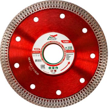 Диск алмазный по бетону Skywer Glass Premium Turbo 125х1,2х10х22,23 мм (SK-TGP12522) Диск алмазный по бетону Skywer Glass Premium Turbo 125х1,2х10х22,23 мм (SK-TGP12522)