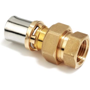 Прямой фитинг-Переходник Giacomini (Джакомини) ″Мультипресс″ из 3 частей с ВР для труб многослойных и полибутиленовых, 1/2″x(16x2) RM18Y033