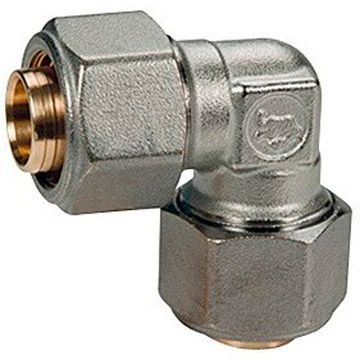 Угольник Giacomini (Джакомини) R561AM, 90, 32 x 3, латунь, с цанговым соединением, хромированный, для труб Giacotherm, Giacoflex, многослойных R561MX126