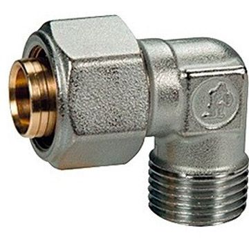 Угольник Giacomini (Джакомини) R562AM, 90, Н, 1″, 32 x 3, латунь, хромированный, для труб Giacotherm, Giacoflex и многослойных R562MX126