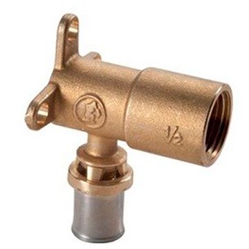 Угольник Giacomini (Джакомини) RM139, 90, В, 1/2″, 16 x 2, латунь, с кронштейном, для труб Giacotherm, Giacoflex многослойных и полибутиленовых RM139Y033