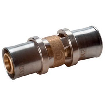 Муфта Giacomini (Джакомини) RM102, 32 x 3, 32 x 3, латунь, равнопроходная, для труб Giacotherm, Giacoflex, многослойных и полибутиленовых RM102Y011