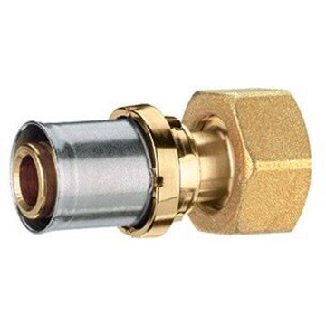 Муфта Giacomini (Джакомини) RM179SP, НГ, 3/4″, 26 x 3, латунь, с плоским кольцом, для труб Giacotherm, Giacoflex многослойных и полибутиленовых RM179Y069