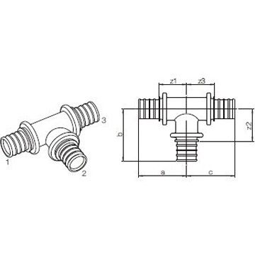 Тройник Rehau (Рехау) с уменьшенным бок. проходом SDR 11, 25-20-25 LX 11690531001