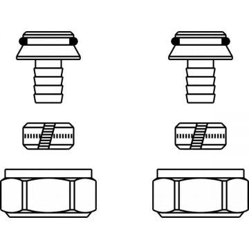 Набор присоединительный со стяжным кольцом, Oventrop (Овентроп) , Ofix K, 16x2 мм, латунь, для наружной резьбы G 3/4″, накидная гайка никелированная 1016874