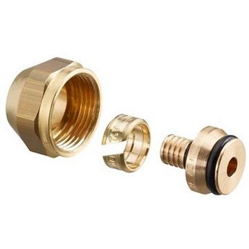 Присоединительный набор, Oventrop (Овентроп) , Cofit S, НГ ЕК, 1 1/4″, 32 x 3, со стяжным кольцом, латунь, НГ-без покрытия 1507985