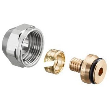 Присоединительный набор, Oventrop (Овентроп) , Cofit S, НГ ЕК, 3/4″, 20 x 2,5, со стяжным кольцом, латунь, НГ-никелированная 1507960