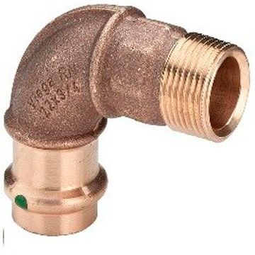 Угловой переход Viega (Виега) HP 90 Sanpress c SC-Contur 15x3/4, бронза, модель 2227 443030