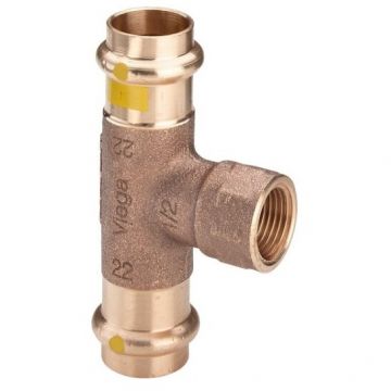 Тройник Viega (Виега) Profipress G, c SC-Contur 22x1/2″x22 мм, бронза, модель 2617.2 352721