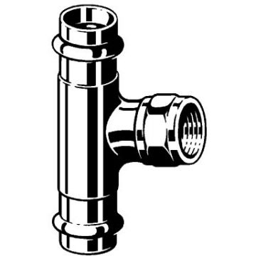 Тройник Viega (Виега) Sanpress с SC-Contur 18x1/2x18, с внутренней резьбой, бронза, модель 2217.2 281359