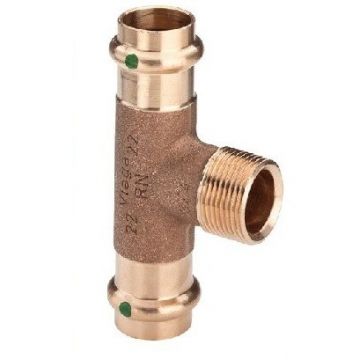 Тройник Viega (Виега) Sanpress c SC-Contur 54x3/4x54 с нар резьбой, бронза, модель 2217.1 197858