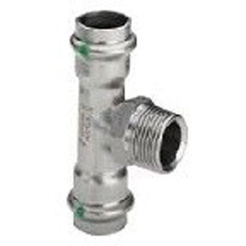 Тройник Viega (Виега) Sanpress Inox с SC-Contur с наружной резьбой, 35 x 3/4″ x 35 мм, нержавеющая сталь, модель 2317.1 446000