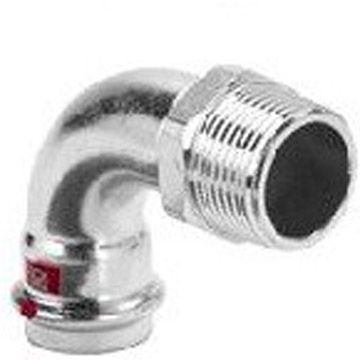 Угловой переход Viega (Виега) Prestabo 90с SC-Contur с наружной резьбой 22х3/4″, модель 1114, оцинкованная сталь 558437