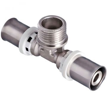 Пресс Тройник Vieir (Виеир) 20 мм х 1/2 нар x 20 мм (VRKT203M)