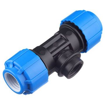 Тройник ПНД компрессионный с внутренней резьбой Политэк (Politek) ТПК-АКВА 1 1/4 х 50 мм (52511450)