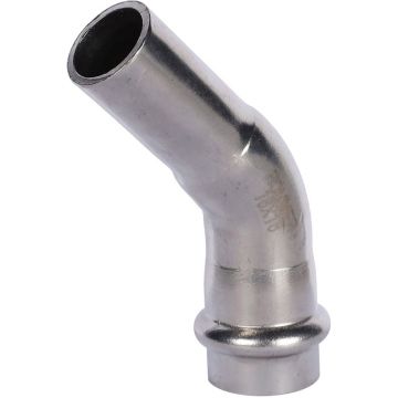 Угольник однораструбный Rommer (Роммер) 45° ВПр-НПр, 54, из нержавеющей стали прессовой (RSS-0004-000054)