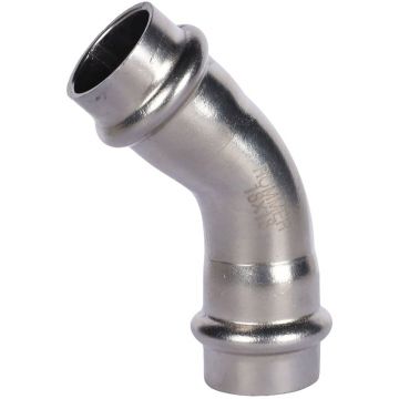 Угольник Rommer (Роммер) 45° ВПр-ВПр, 18, из нержавеющей стали прессовой (RSS-0005-000018)