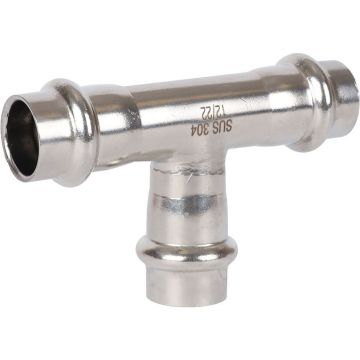Тройник равнопроходной Rommer (Роммер) ВПр, 15, из нержавеющей стали прессовой (RSS-0013-000015)