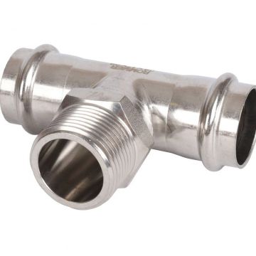 Тройник-переходник Rommer (Роммер) ВПр-НР, 28х1, из нержавеющей стали прессовой (RSS-0016-000281)