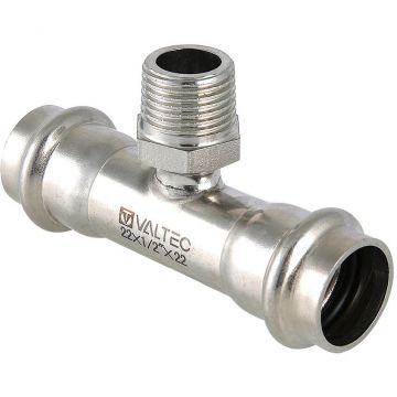 Тройник Valtec (Вальтек) VTi.933.I.220522 с нар.р. нерж. сталь 22х3/4″