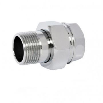 Сгон Giacomini (Джакомини) R18 прямой НВ 1/2″ х 1/2″ латунь хромированный для стальной трубы R18X003